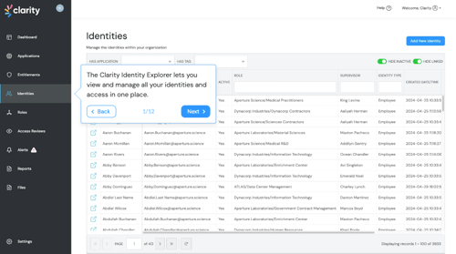 Identity Explorer Interactive Demo Screenshot