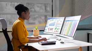 Woman working on computer 