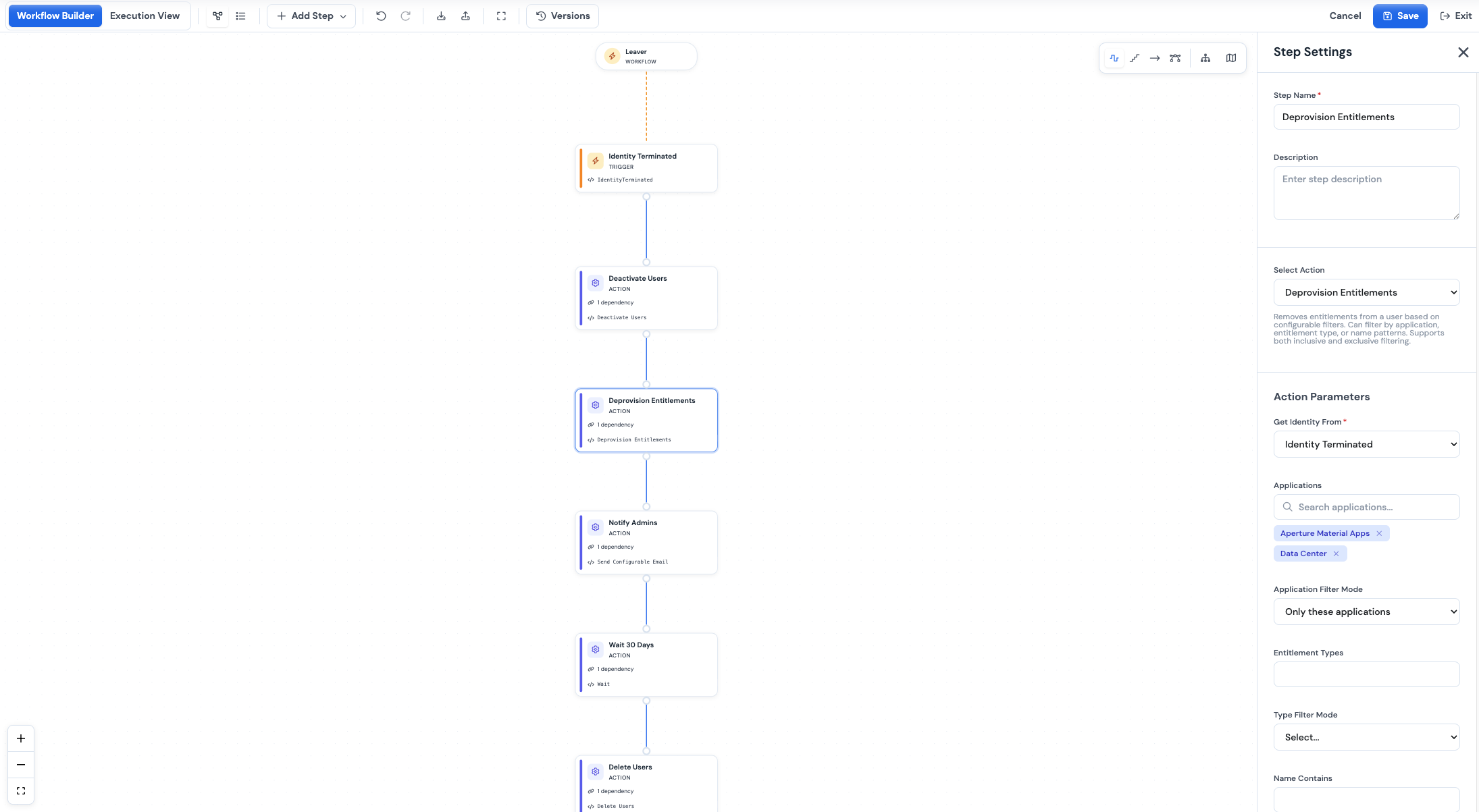 Leaver workflow builder from Clarity Security